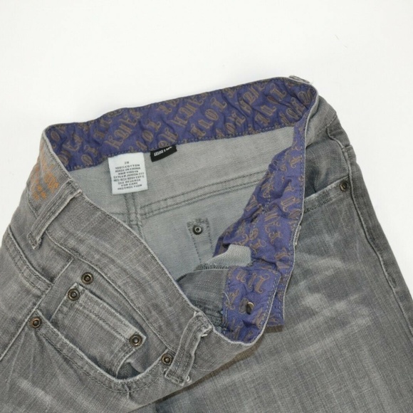 Faith Hope Love Mid Rise Boot Cut Gray Jeans, 100% Cotton Size 28 - Picture 7 of 8